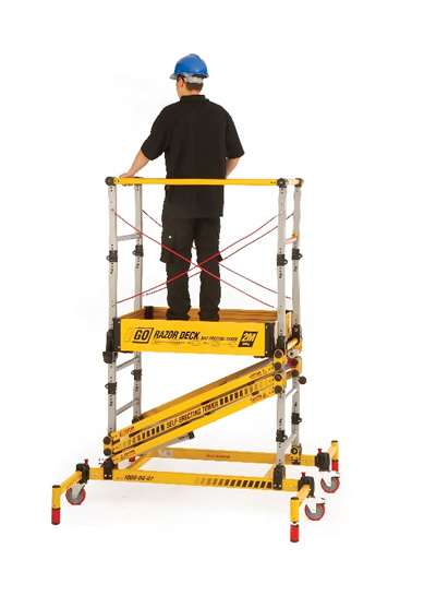Razor Deck 200 being erected