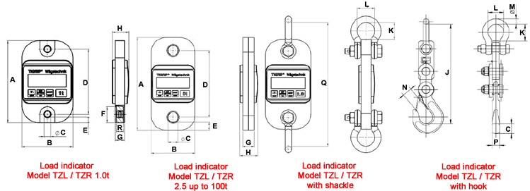 Yale TZL / TZR dimensions