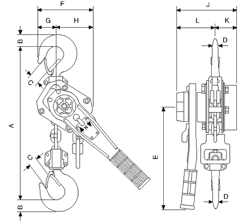 Yale PT dimensions